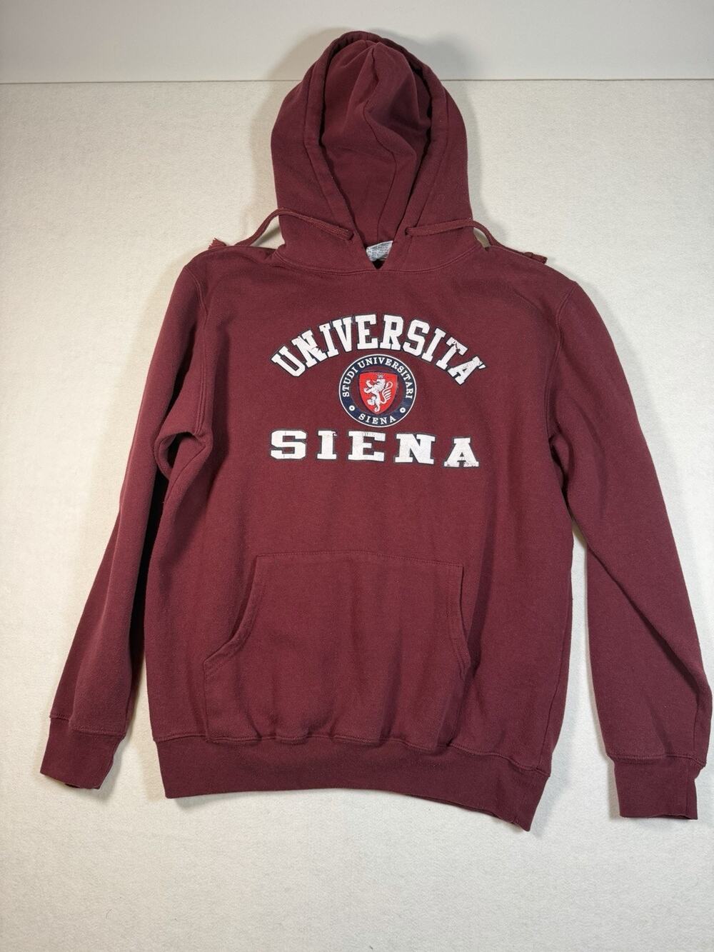 Università Siena Hoodie XL Burgundy Pullover Sweatshirt Italy College Graphic